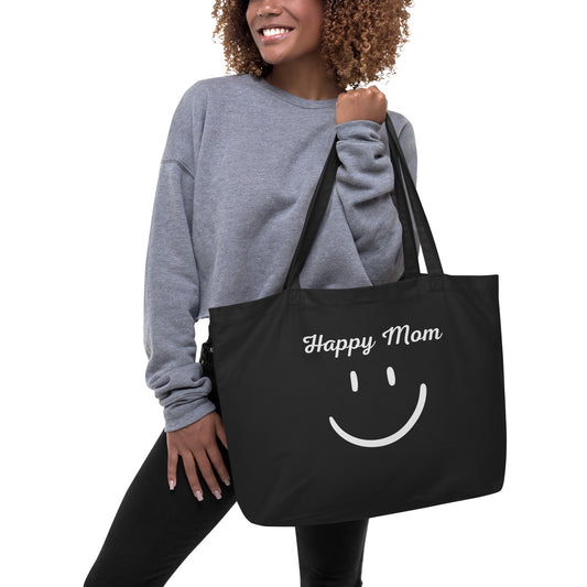 Happy Mom large organic tote bag