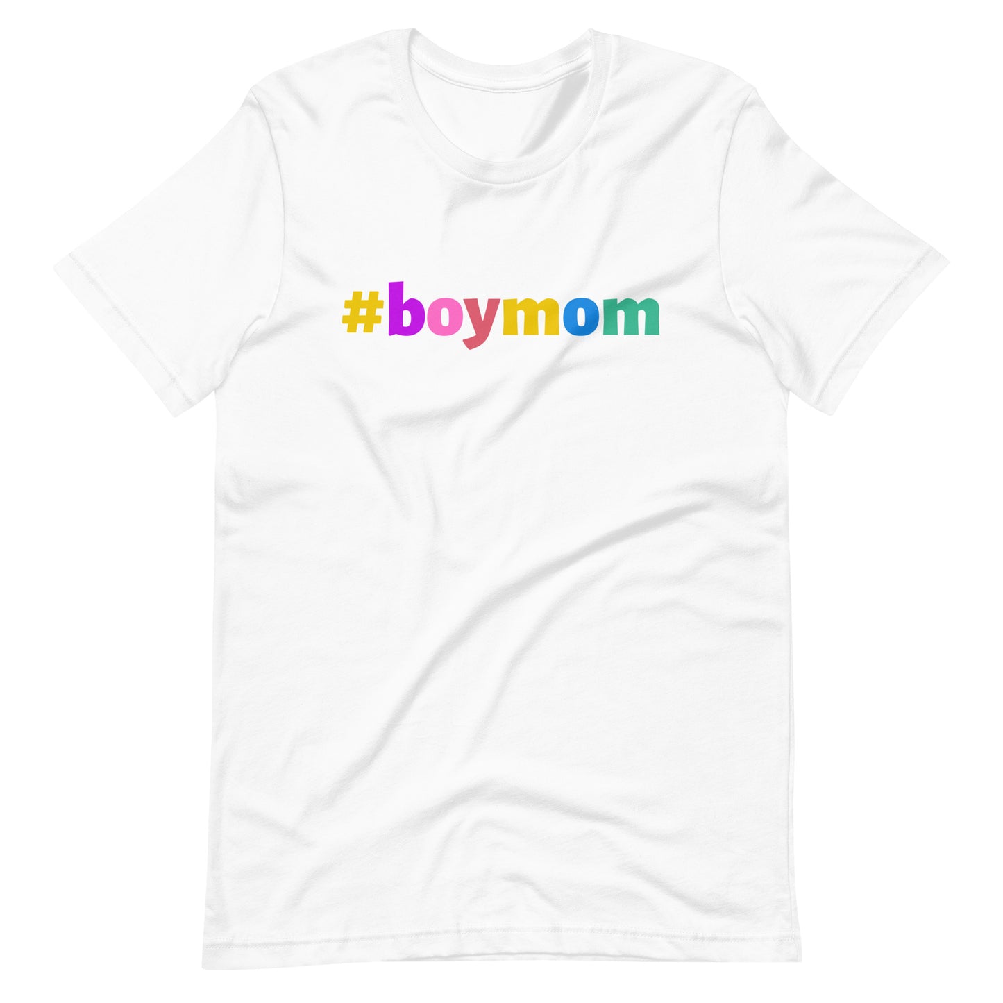#boymom t-shirt multi-color letters